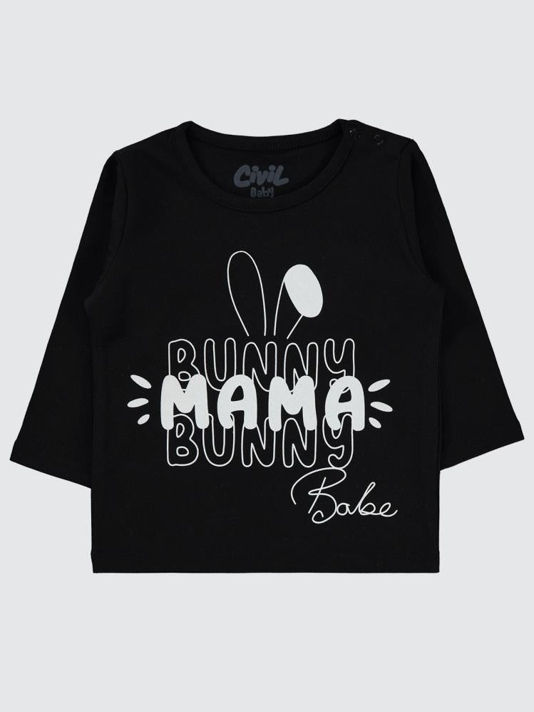 Civil Baby Bunny Baskılı 6-18 Ay Sweatshirt - Siyah