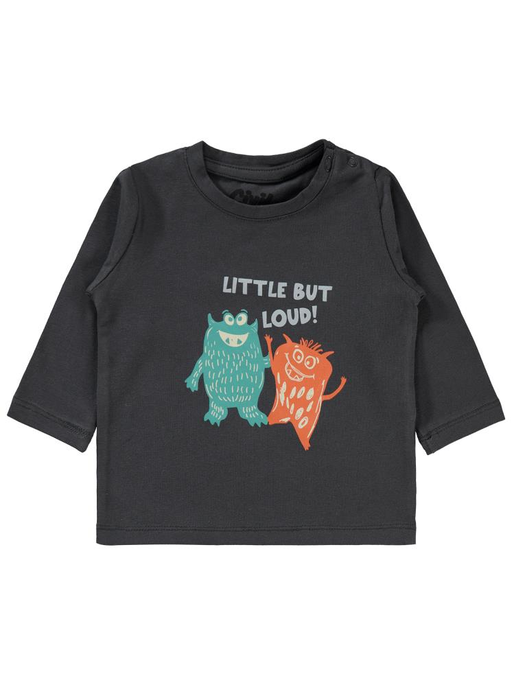 Civil Baby Little but Loud Baskılı 6-18 Ay Sweatshirt - Gri
