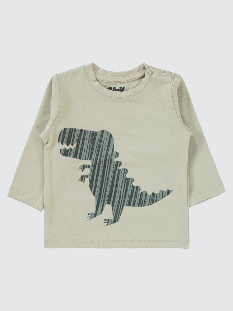 Civil Baby Dinozor Baskılı 6-18 Ay Sweatshirt - Gri
