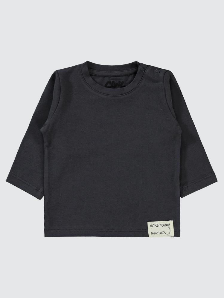 Civil Baby Basic Süs Etiketli 6-18 Ay Sweatshirt - Gri