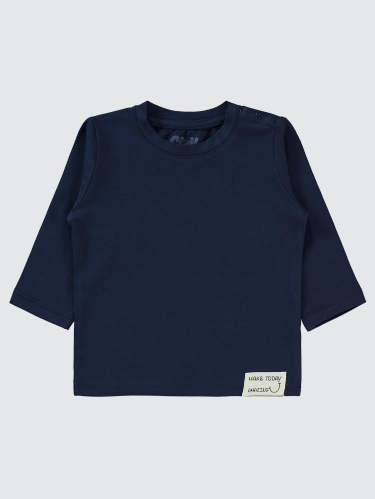 Civil Baby Basic Süs Etiketli 6-18 Ay Sweatshirt - Lacivert