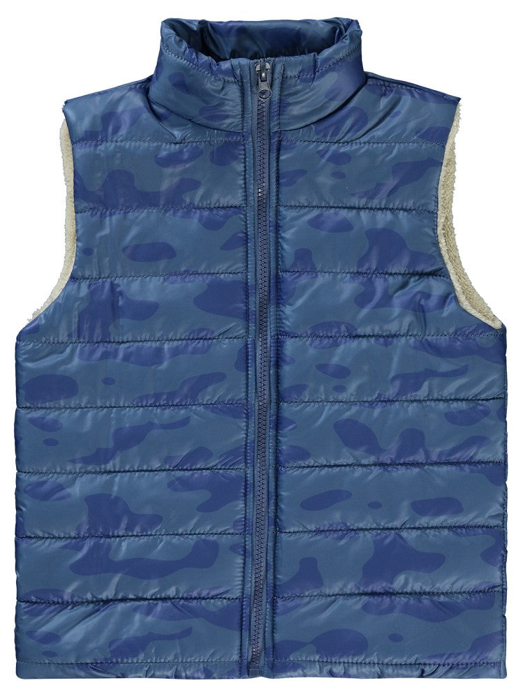 Civil Boys Kamuflaj Desen Velsoftlu 6-9 Yaş Yelek - Mavi