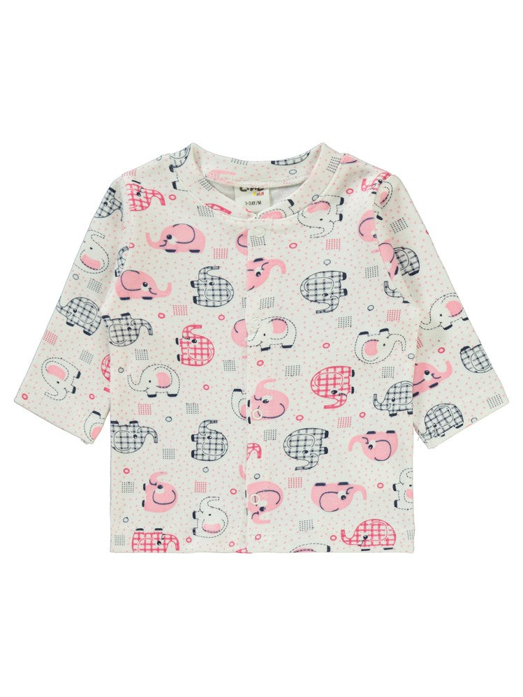 Civil Baby Fil Empirme Baskılı 1-6 Ay Pijama Takımı - Pembe