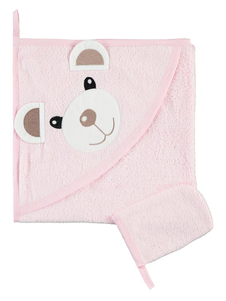 Civil Baby Ayıcık Nakışlı Havlu - Pembe