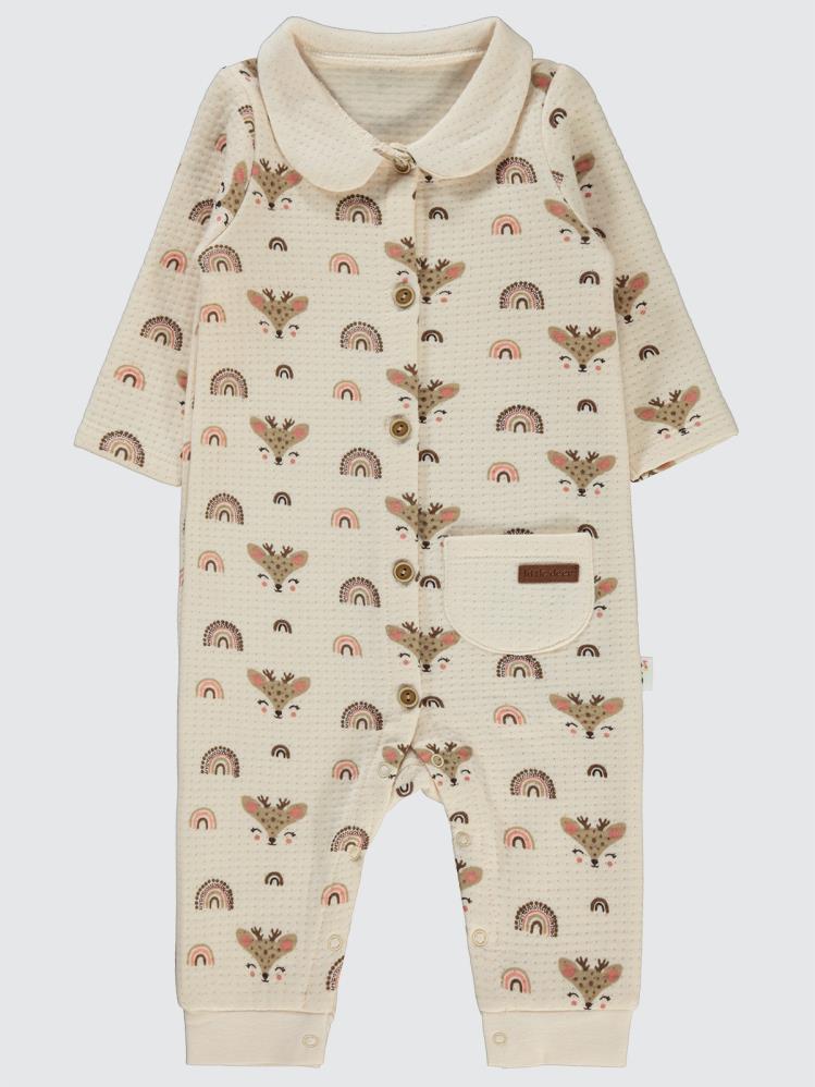 Civil Baby Gökkuşağı Etiketli 6-18 Ay Tulum - Fil Dişi