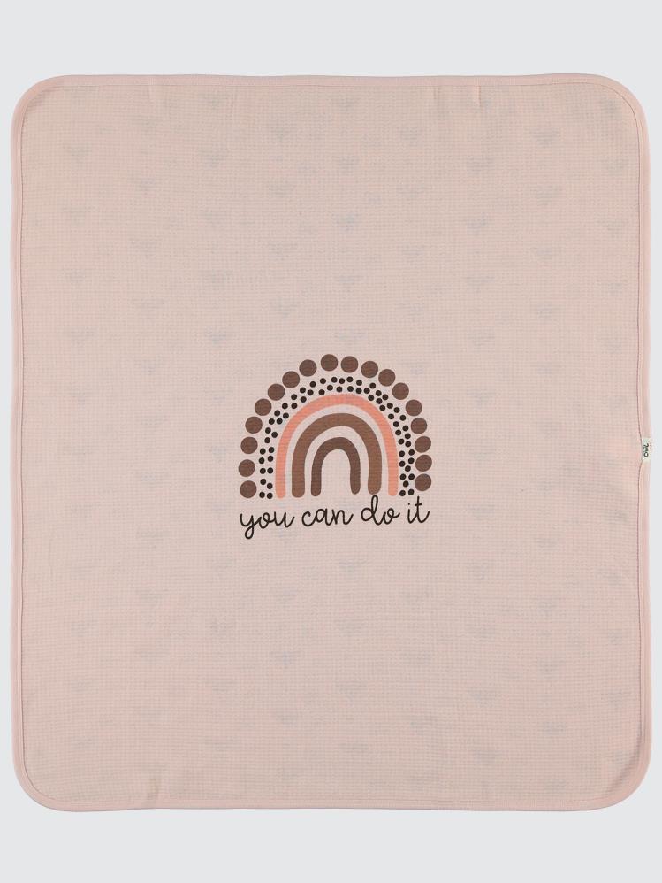 Civil Baby Gökkuşağı Baskılı Battaniye - Pudra