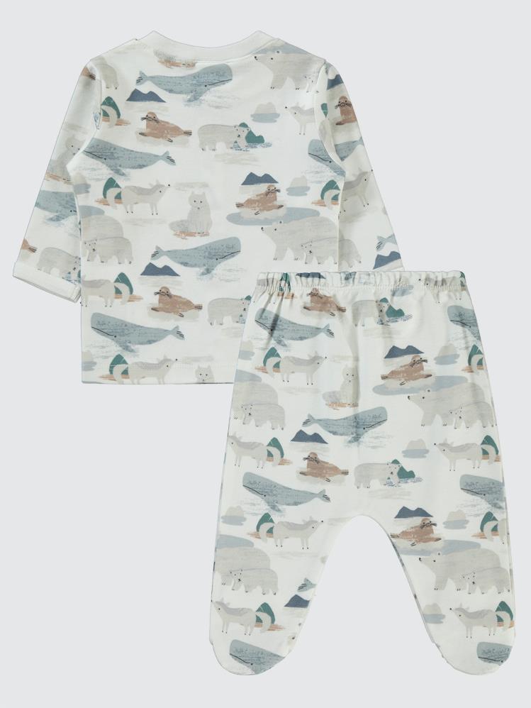 Civil Baby Hibernation Empirme 1-6 Ay Pijama Takımı - Ekru