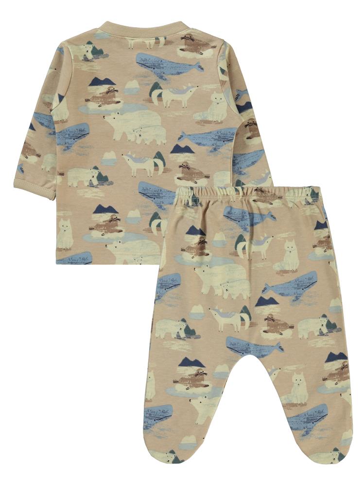 Civil Baby Hibernation Empirme 1-6 Ay Pijama Takımı - Kahverengi