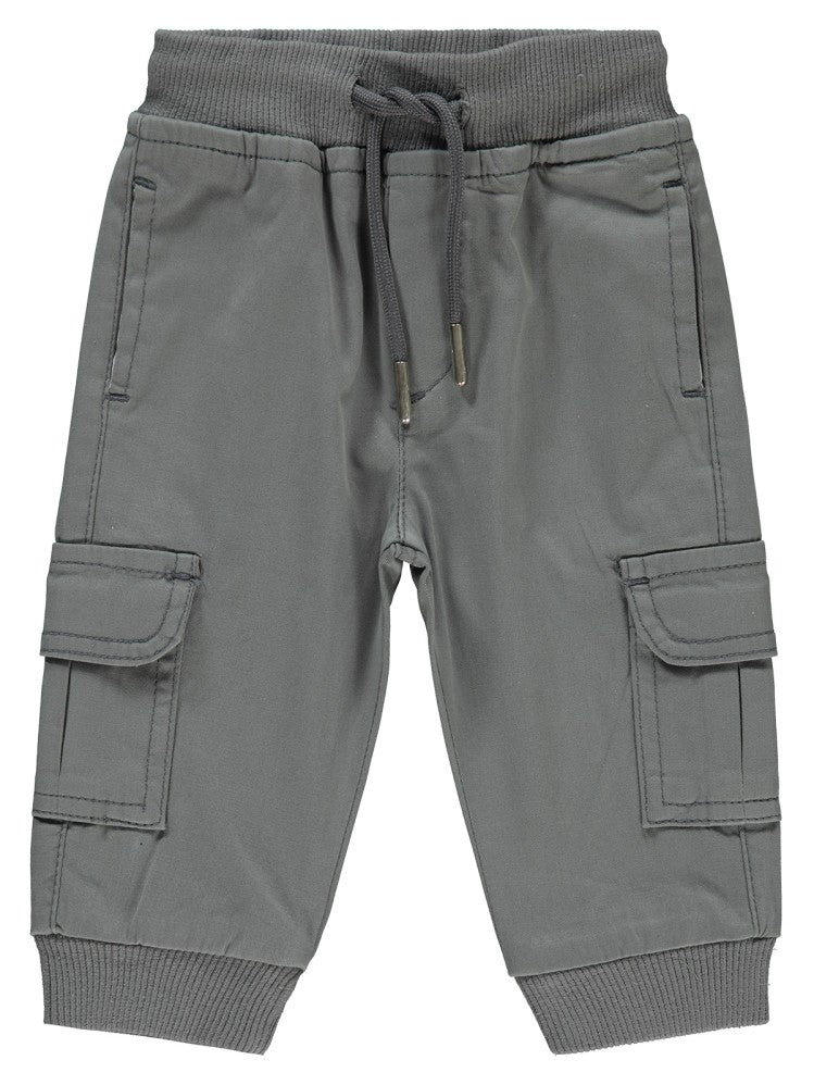 Civil Baby Bel Ribanalı Kargo Cepli 6-18 Ay Pantolon - Gri
