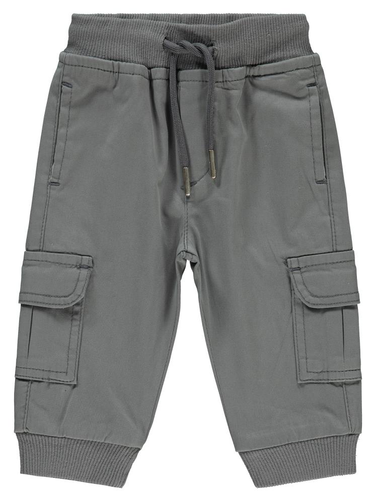 Civil Baby Bel Ribanalı Kargo Cepli 6-18 Ay Pantolon - Gri