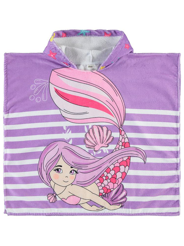 Civil Girls Deniz Kızı Baskılı 70x130 Cm Pelerin - Lila