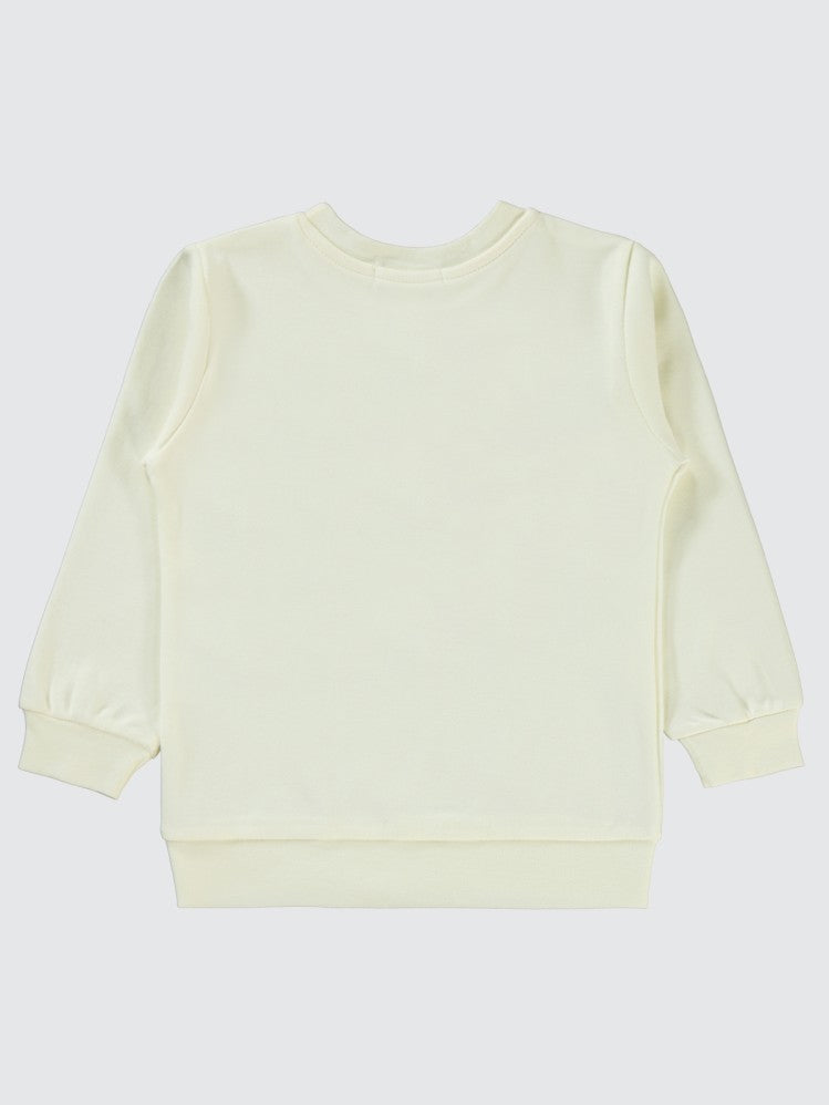 Civil Girls Papatya Baskılı 2-5 Yaş Sweatshirt - Ekru