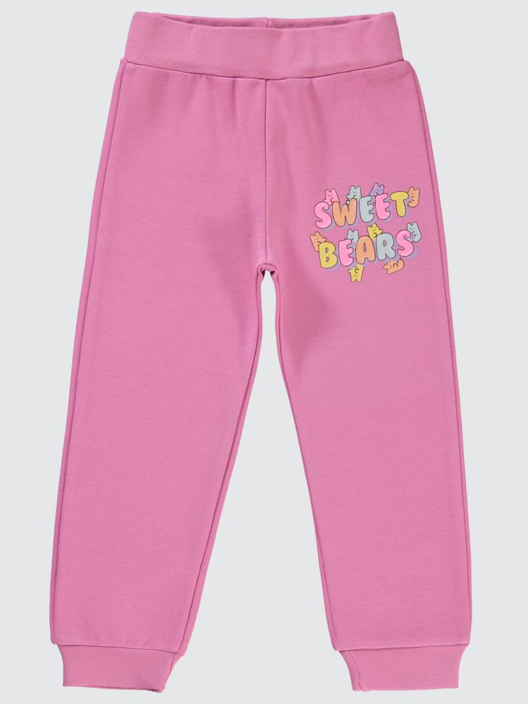 Civil Girls Sweet Bears Baskılı 2-5 Yaş Eşofman Altı - Pembe