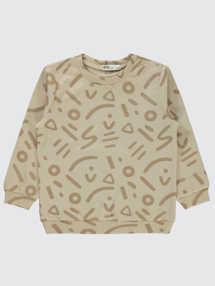 Civil Boys Empirme Karışık Desnli Basic 2-5 Yaş Sweatshirt - Bej