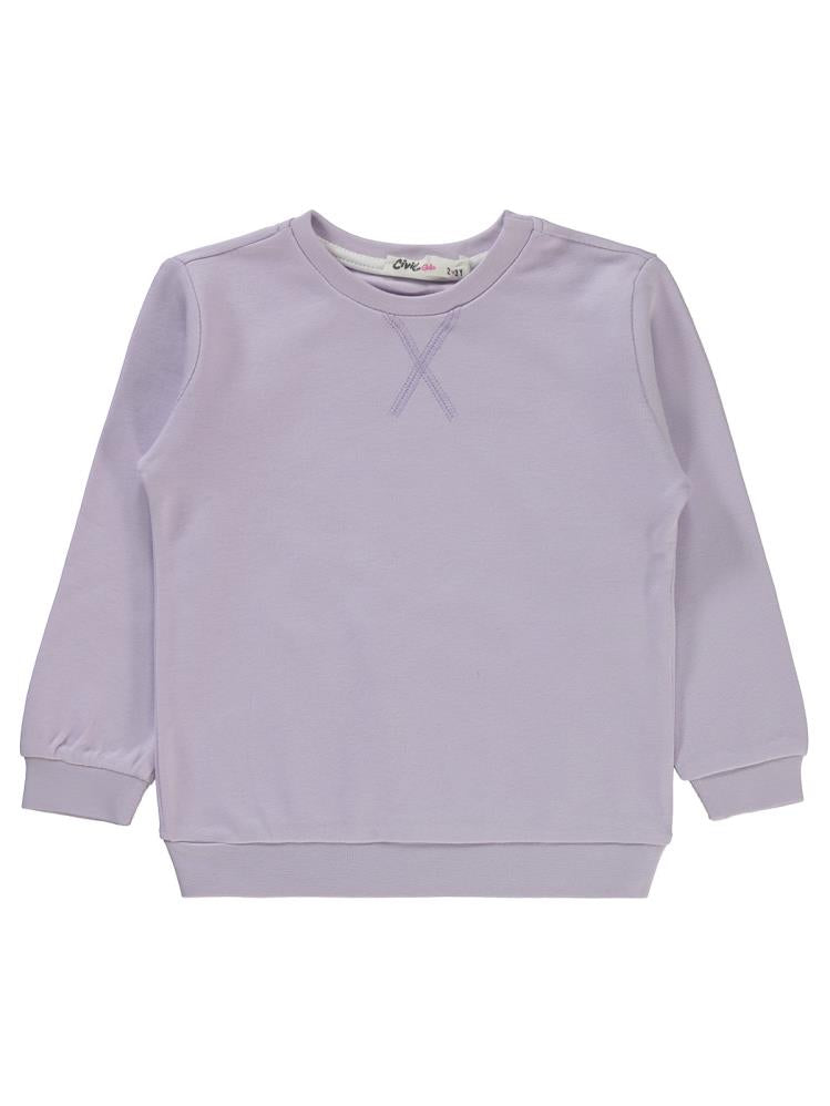 Civil Girls Düz 2-5 Yaş Sweatshirt - Lila
