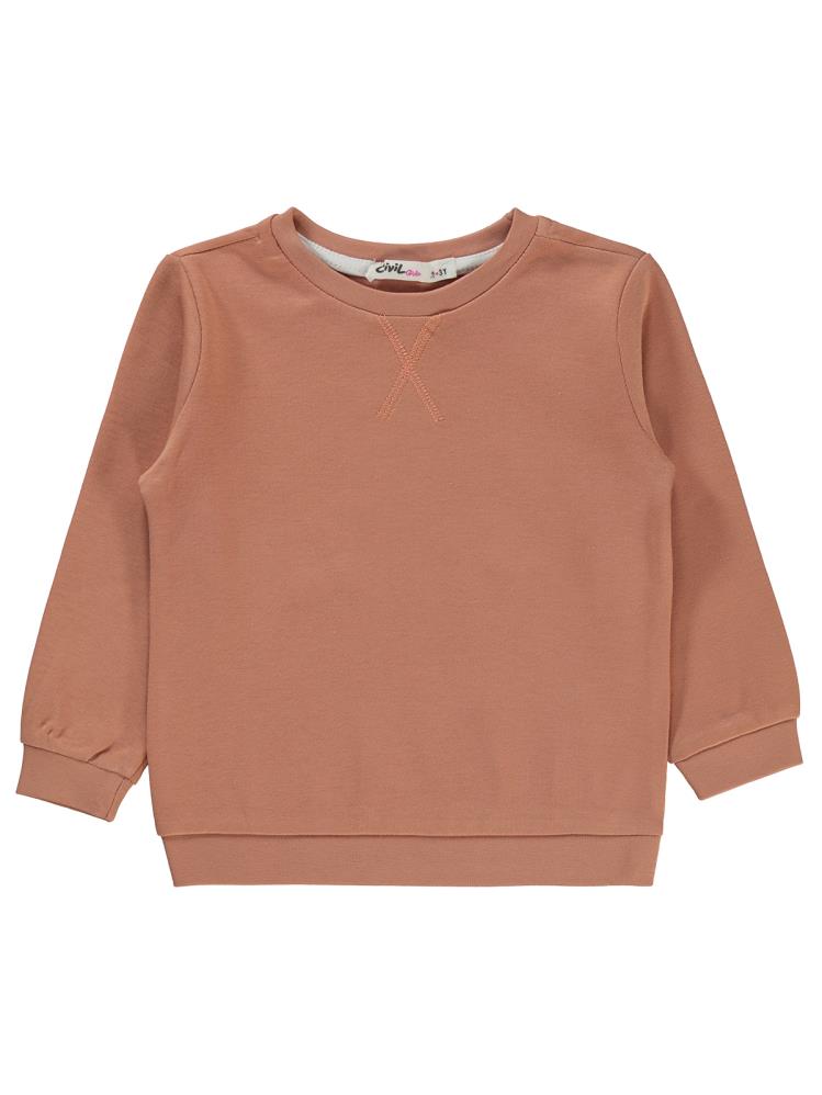 Civil Girls Düz 2-5 Yaş Sweatshirt - İtalyan Kili