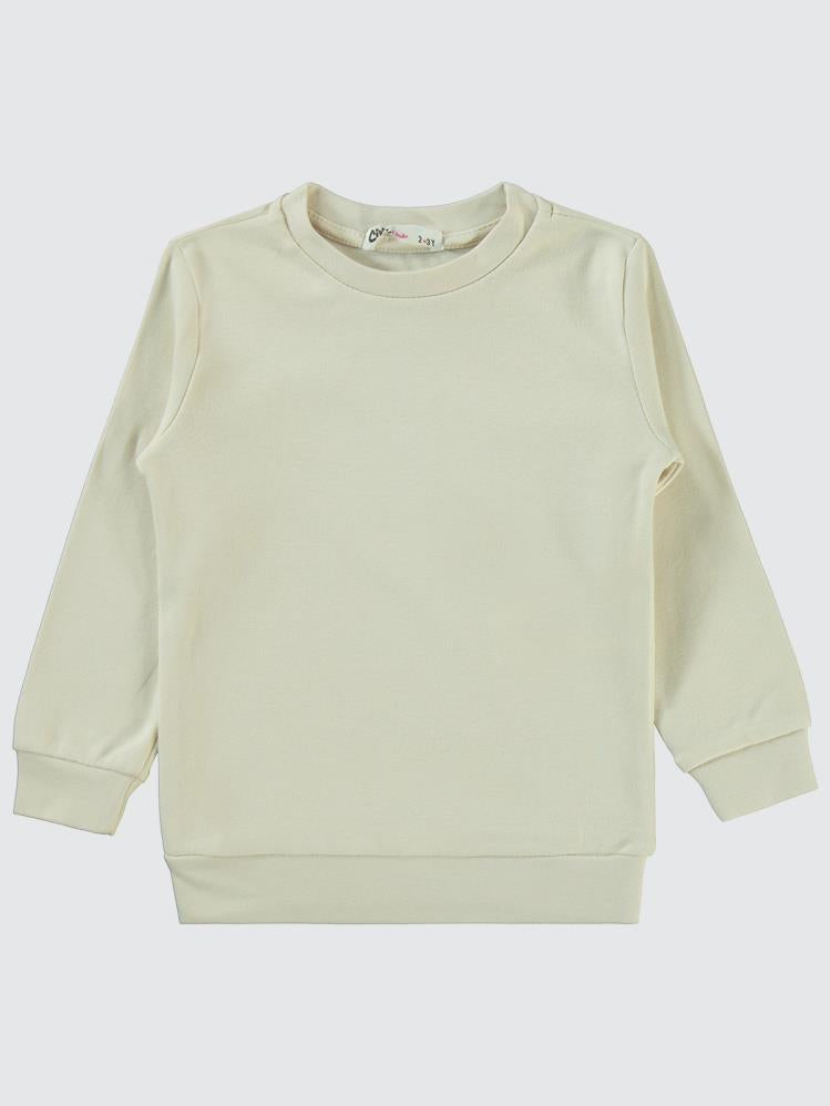 Civil Girls Düz 2-5 Yaş Sweatshirt - Ekru