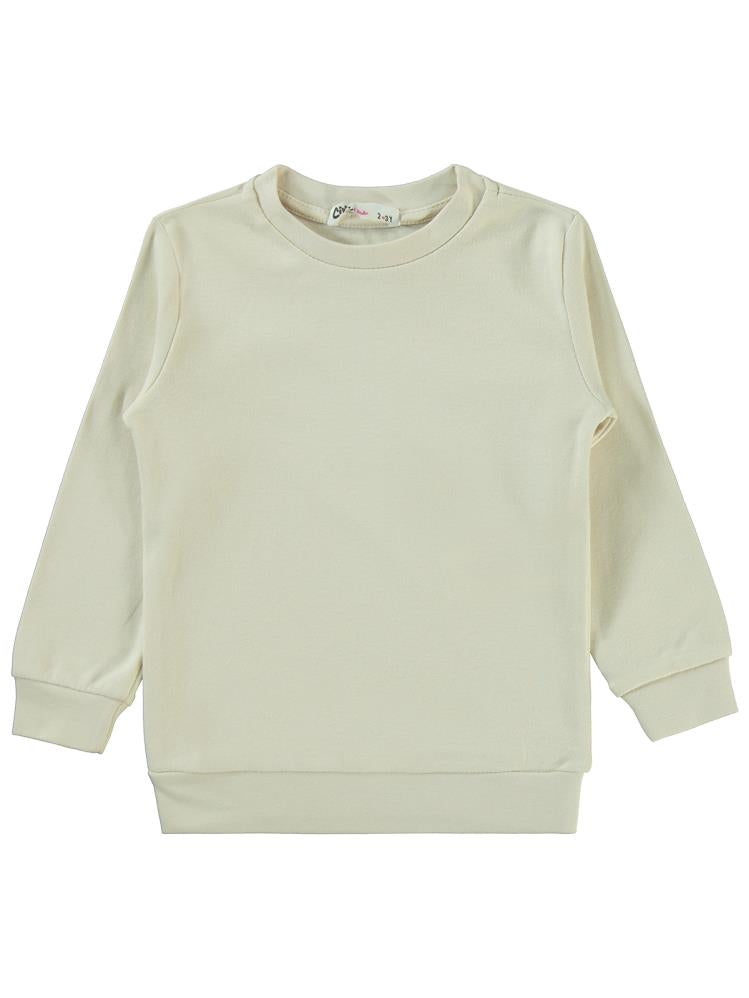 Civil Girls Düz 2-5 Yaş Sweatshirt - Ekru