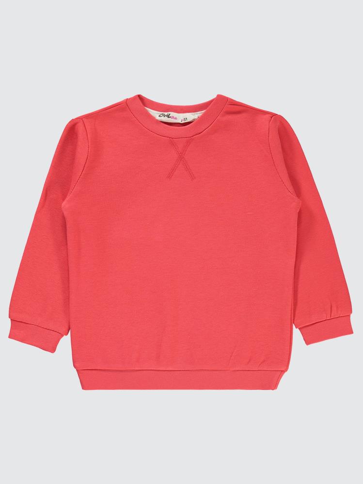 Civil Girls Düz 2-5 Yaş Sweatshirt - Kırmızı