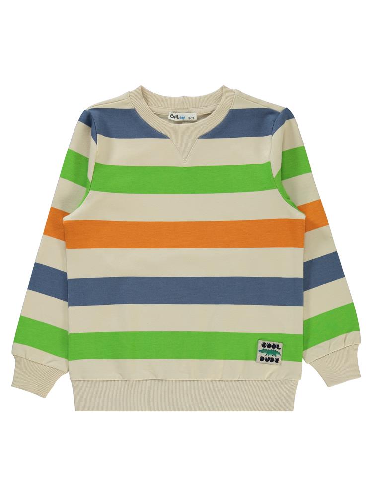 Civil Boys Cool Dude Etiketli 10-13 Yaş Sweatshirt - Turuncu
