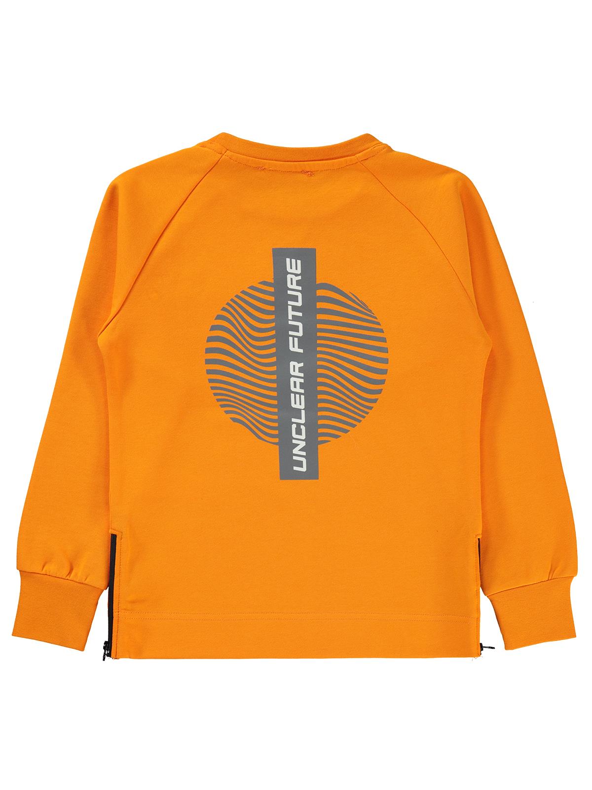 Civil Boys Never Stay Baskılı 10-13 Yaş Sweatshirt - Turuncu