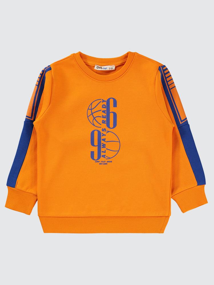 Civil Boys Always Ready Baskılı 2-5 Yaş Sweatshirt - Turuncu