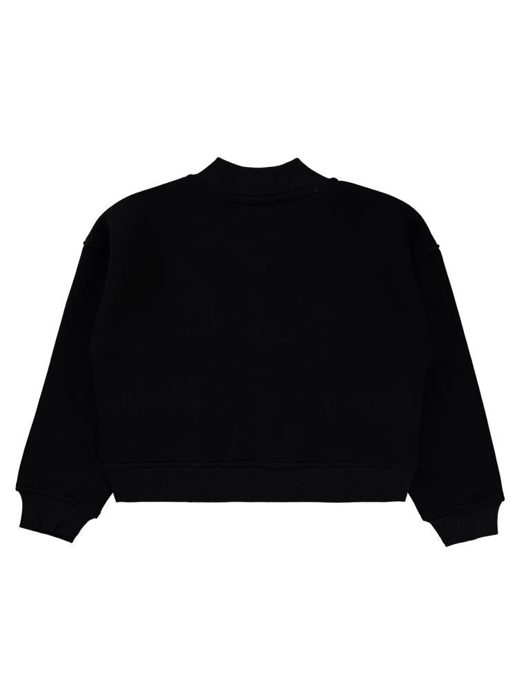 Civil Girls Çıtçıtlı Cepli 6-9 Yaş Hırka - Siyah