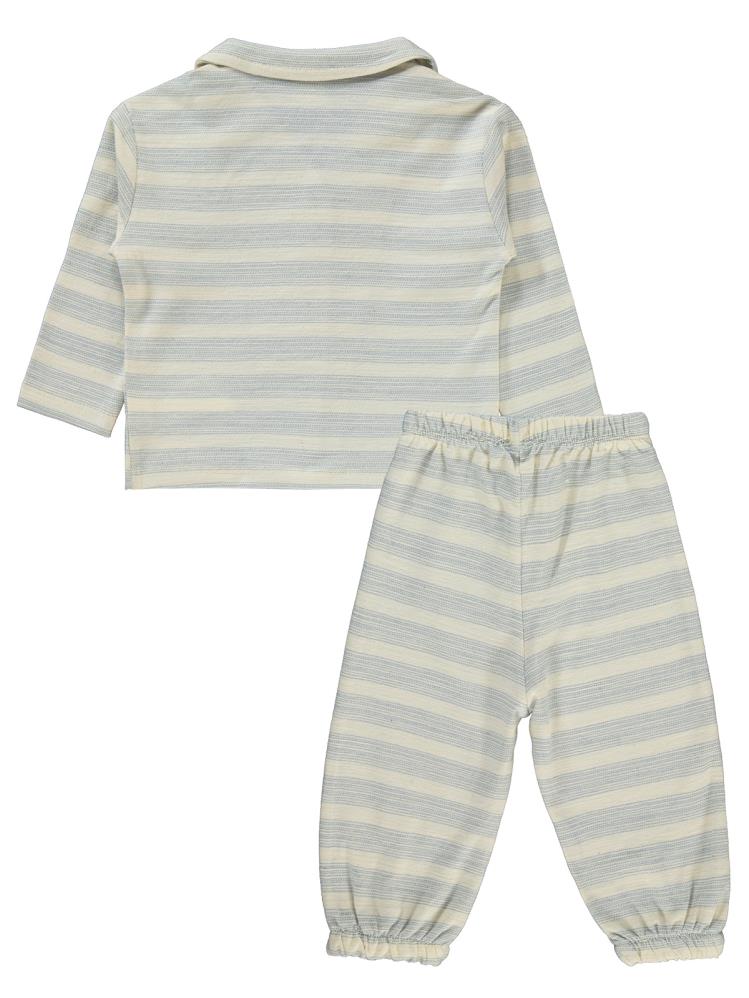 Civil Baby Çizgili Desenli 6-18 Ay Takım - Mavi