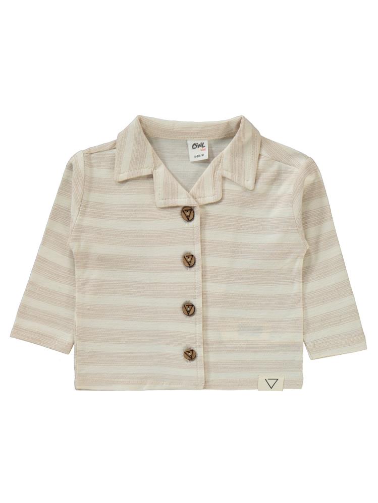 Civil Baby Çizgili Desenli 6-18 Ay Takım - Kahverengi