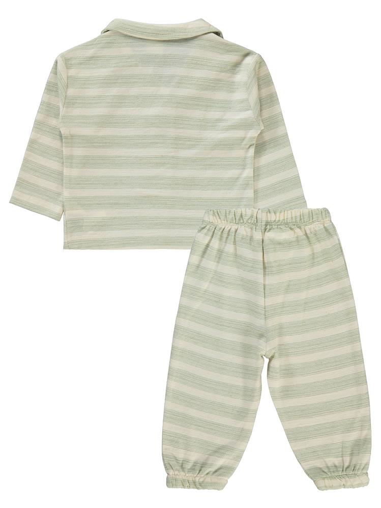 Civil Baby Çizgili Desenli 6-18 Ay Takım - Yeşil