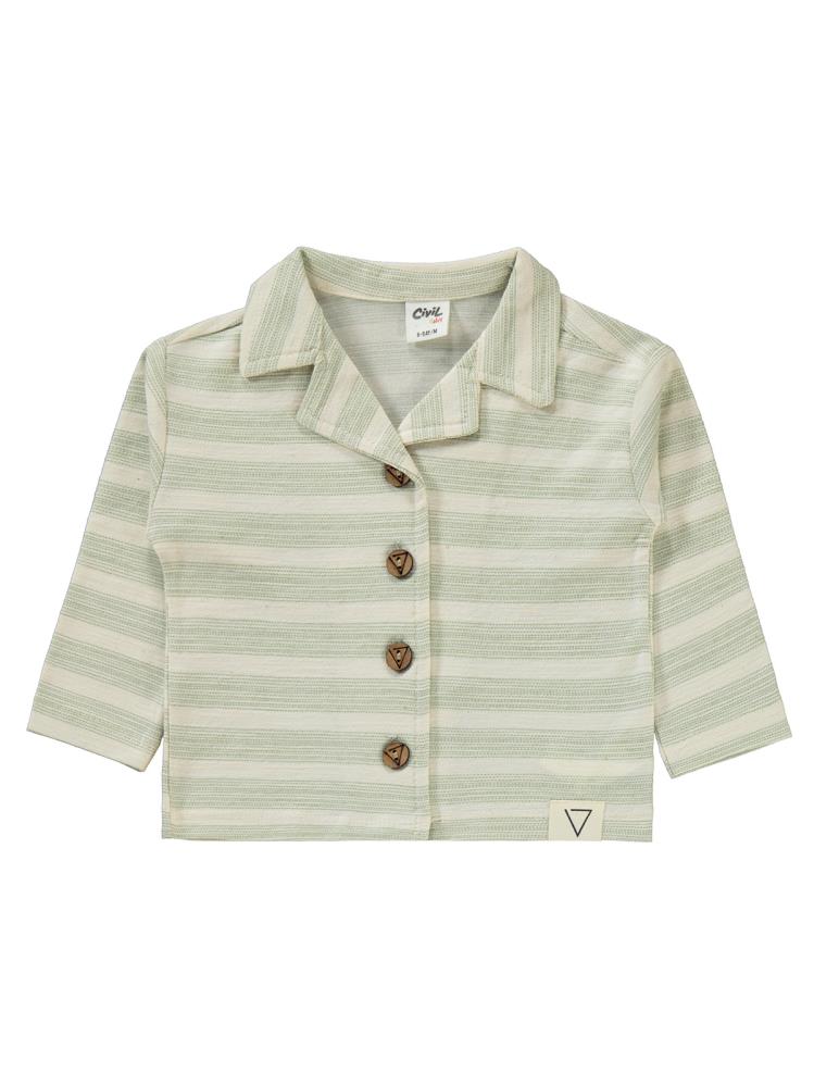 Civil Baby Çizgili Desenli 6-18 Ay Takım - Yeşil