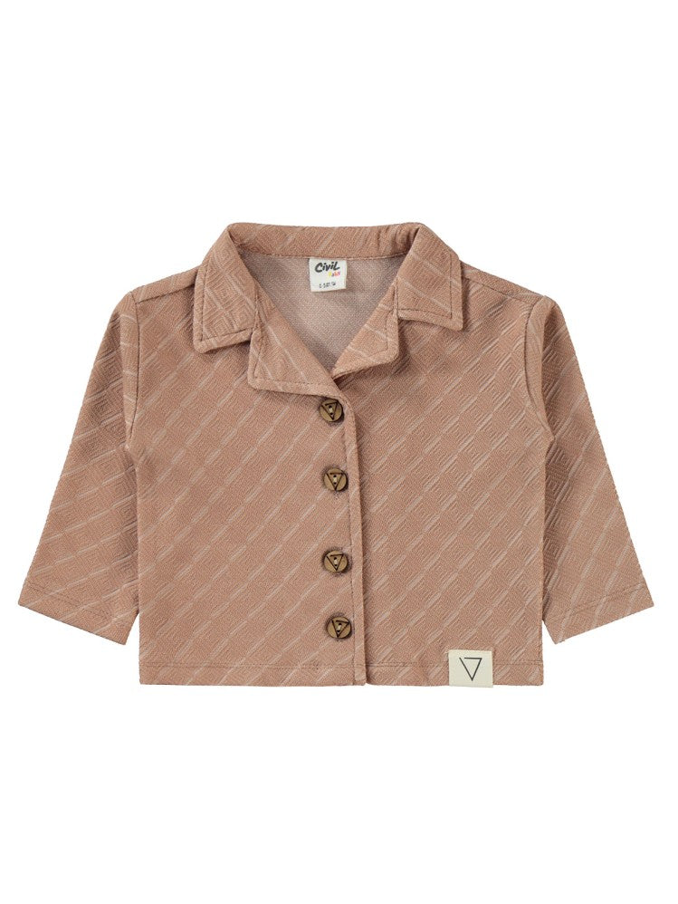 Civil Baby Baklava Desenli 6-18 Ay Takım - Kahverengi