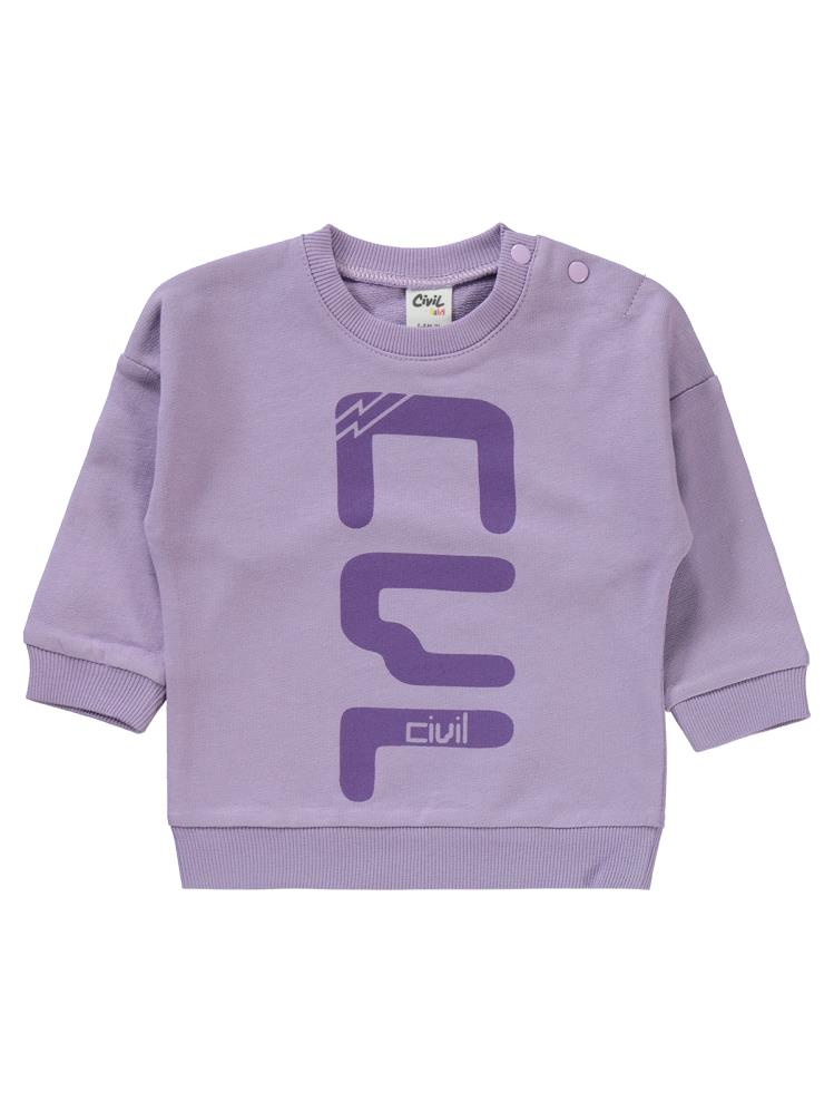 Civil Baby CVL Baskılı 6-18 Ay Takım - Lila