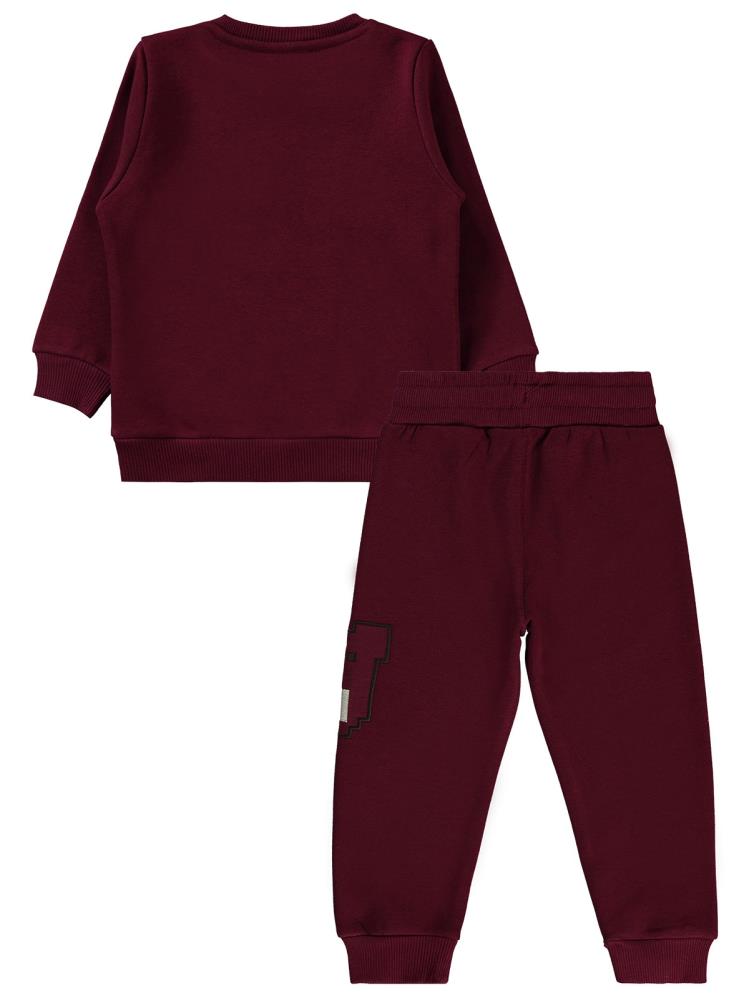 Civil Boys Teddy Bear Baskılı 2-5 Yaş Eşofman Takımı - Bordo