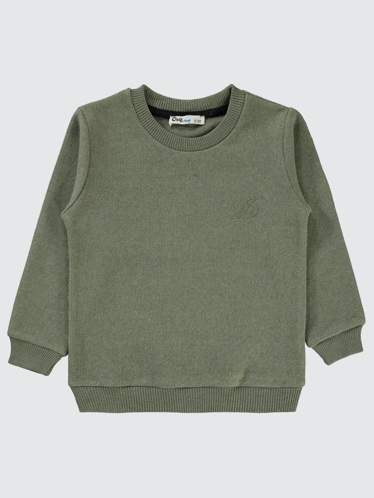 Civil Boys 96 Nakışlı 2-5 Yaş Sweatshirt - Haki