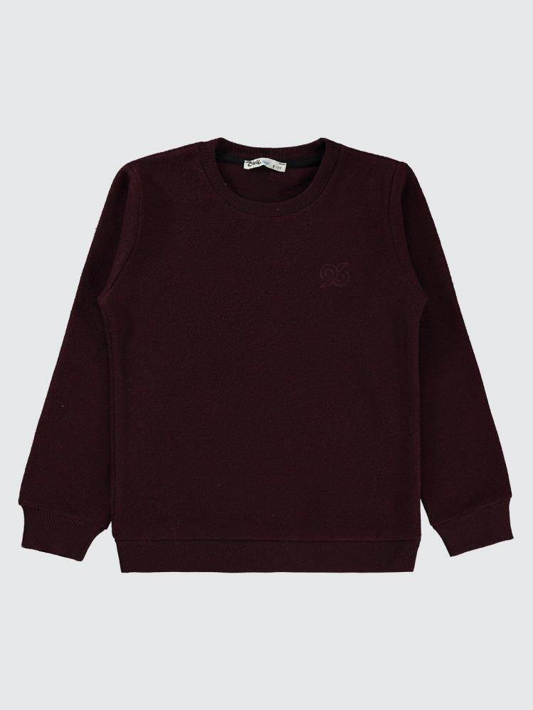 Civil Boys 96 Nakışlı 6-9 Yaş Sweatshirt - Bordo