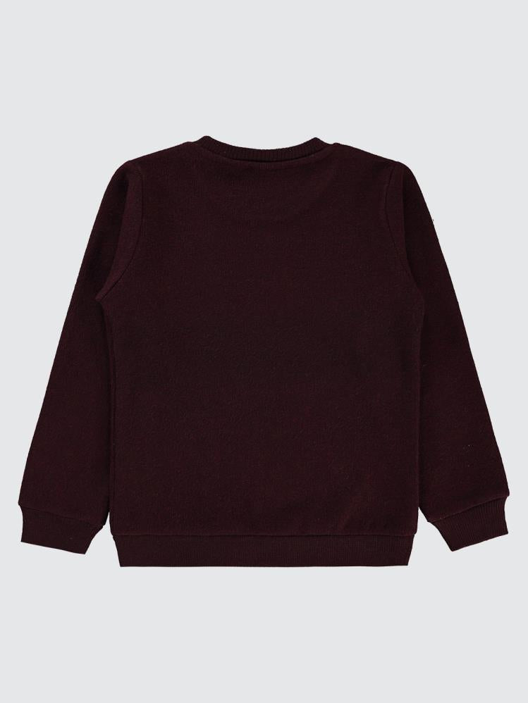 Civil Boys 96 Nakışlı 6-9 Yaş Sweatshirt - Bordo