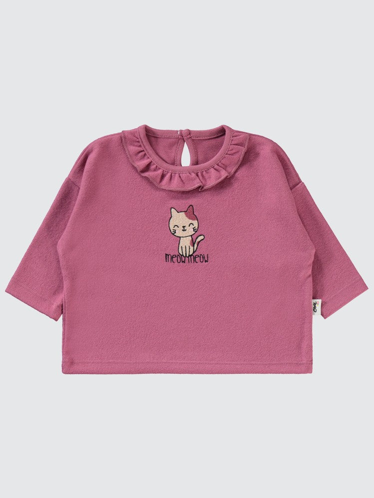 Civil Baby Kedi Nakışlı 6-18 Ay Takım - Pembe