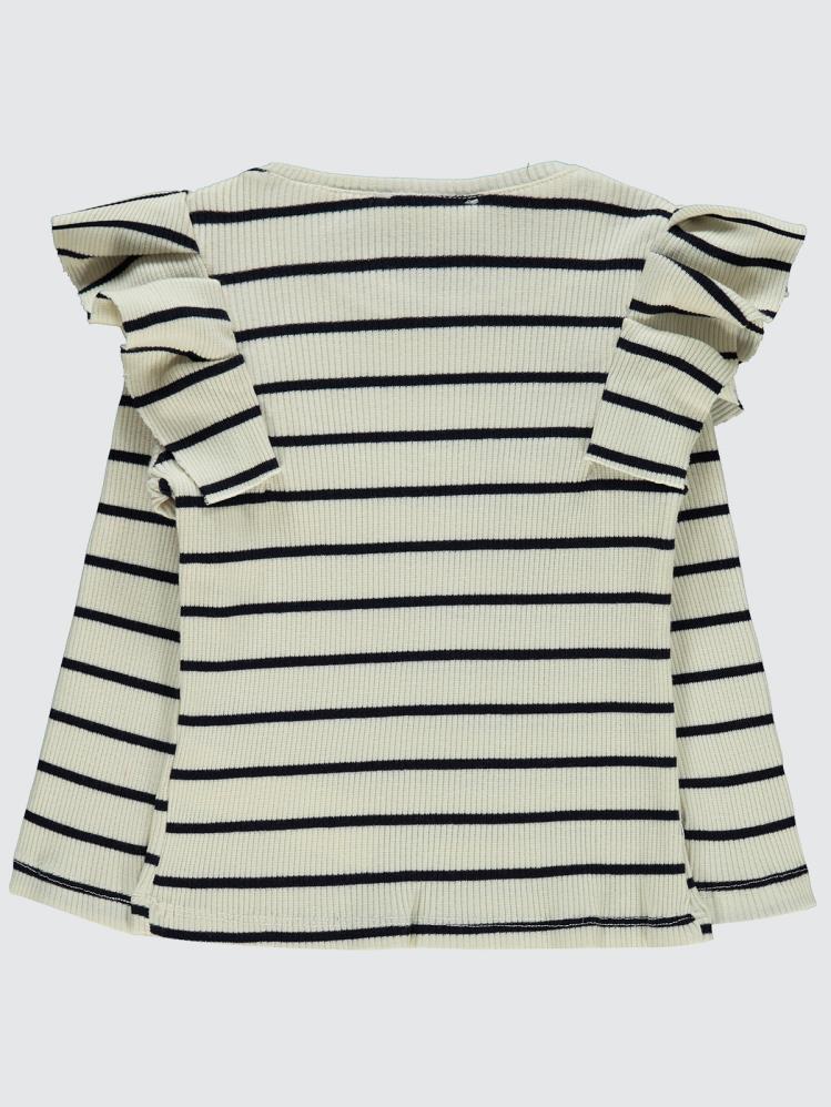 Civil Girls Çizgili Kaşkorse 2-5 Yaş Sweatshirt - Beyaz