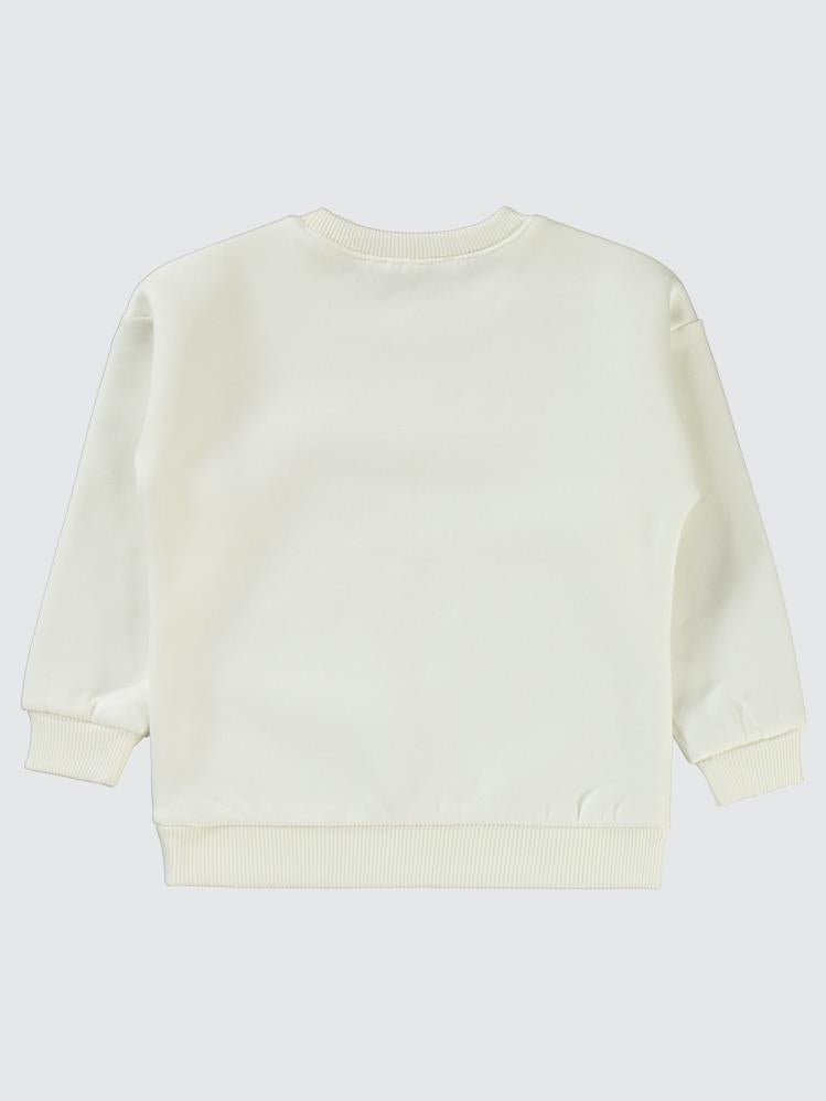 Civil Girls Happıness Baskılı 2-5 Yaş Sweatshirt - Ekru