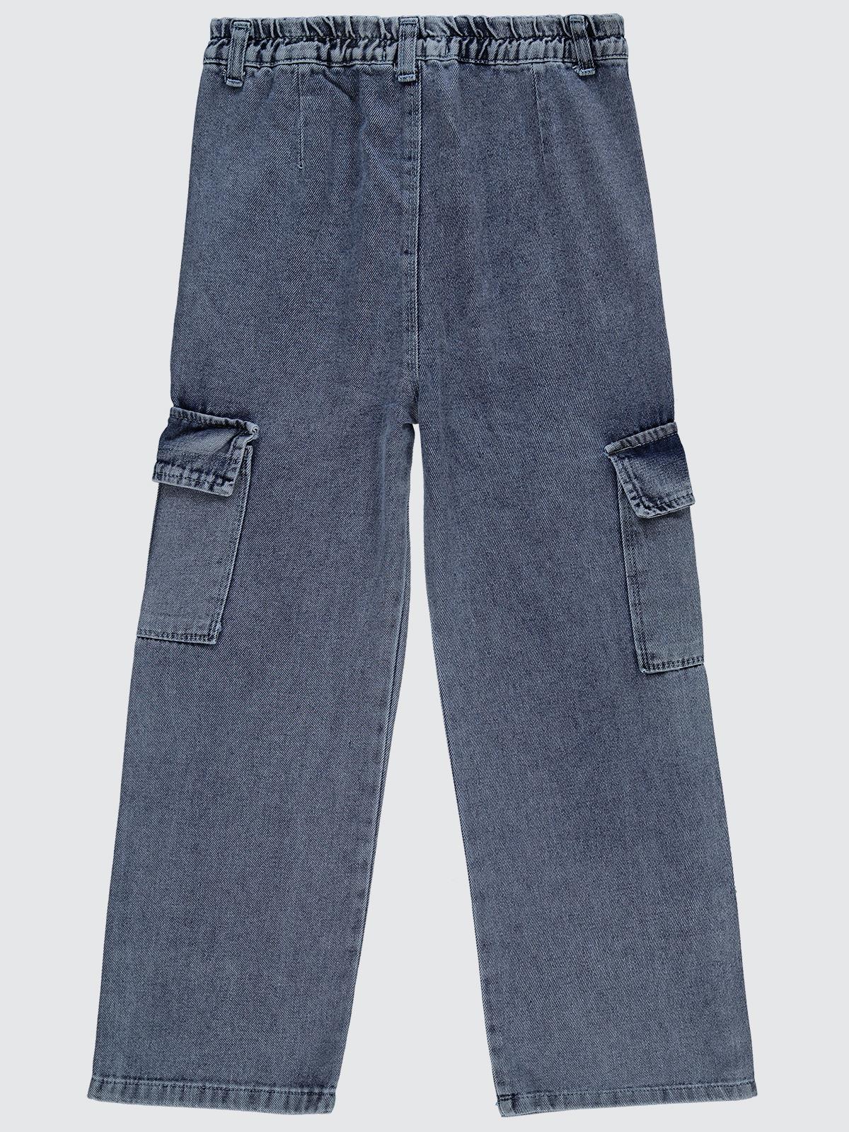 Civil Girls Kargo Cepli Boru Paça 10-13 Yaş Pantolon - Mavi