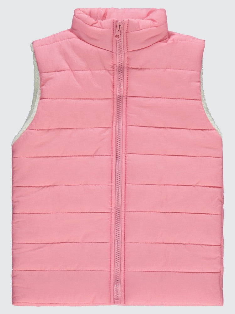 Civil Girls Velsoflu Ray Desenli 10-13 Yaş Yelek - Pudra