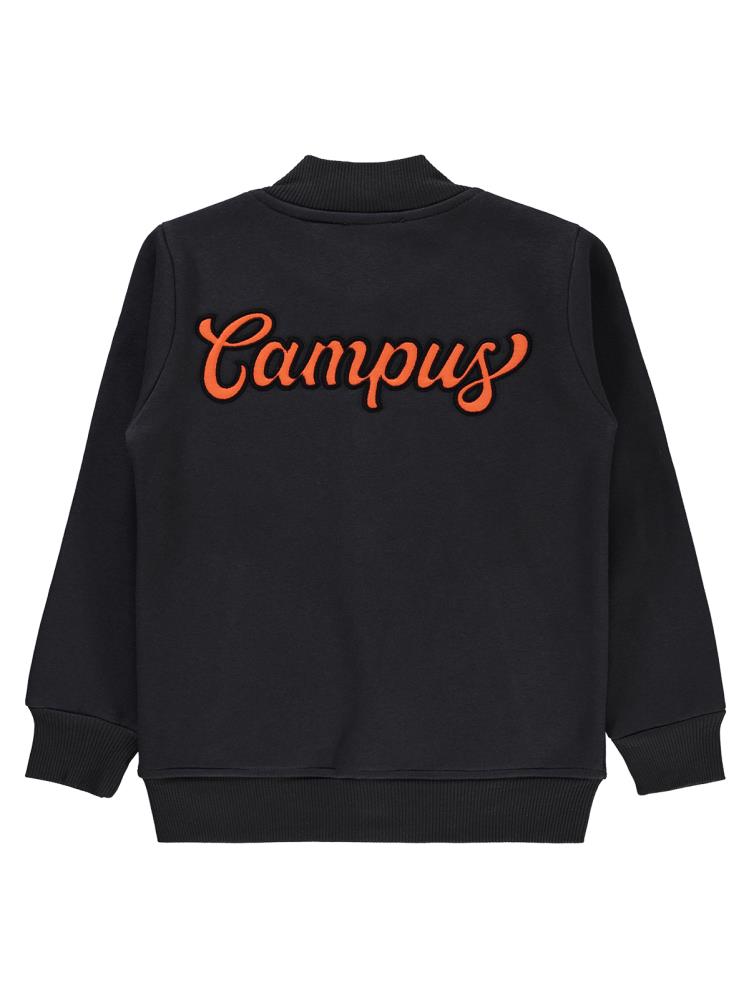 Civil Boys Campus Nakışlı Kolej 6-9 Yaş Hırka - Gri