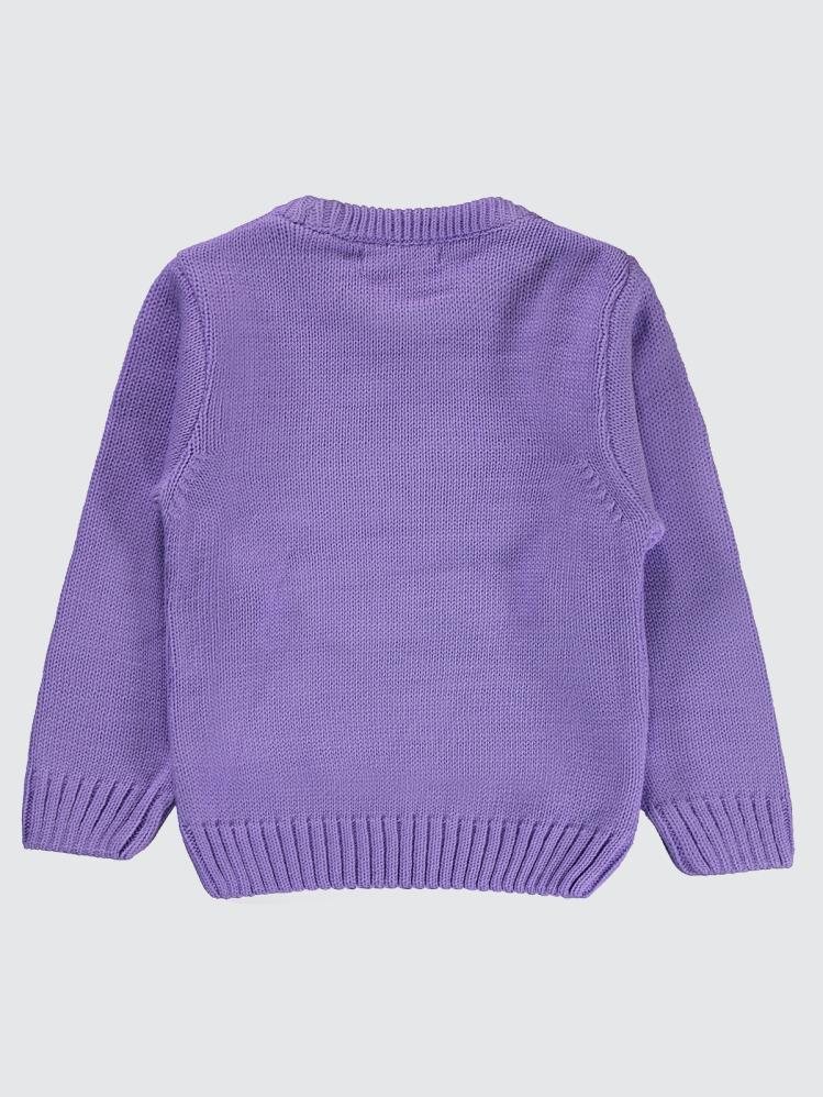 Civil Girls Papatya Desenli 2-5 Yaş Kazak - Lila