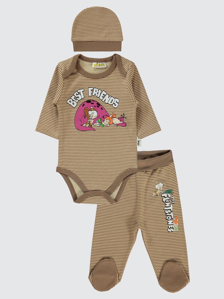 Civil Baby The Flıntstones 1-6 Ay Takım - Kahverengi