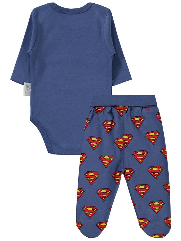 Civil Baby Superman Logo 1-6 Ay Takım - Mavi