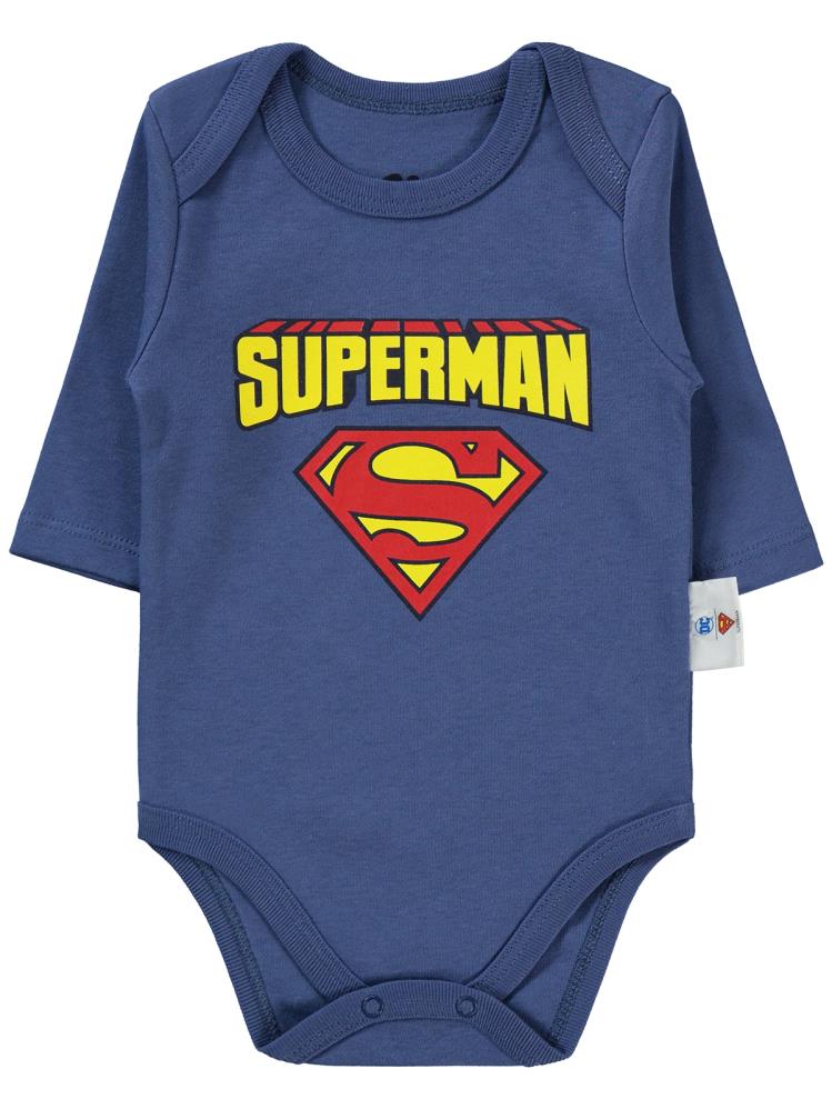 Civil Baby Superman Logo 1-6 Ay Takım - Mavi