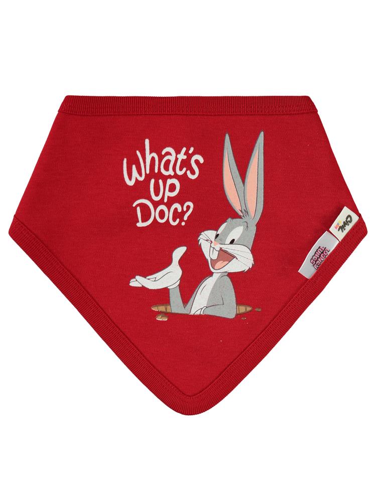 Civil Baby Bugs Bunny Baskılı 2'Li Mama Önlüğü - Kırmızı