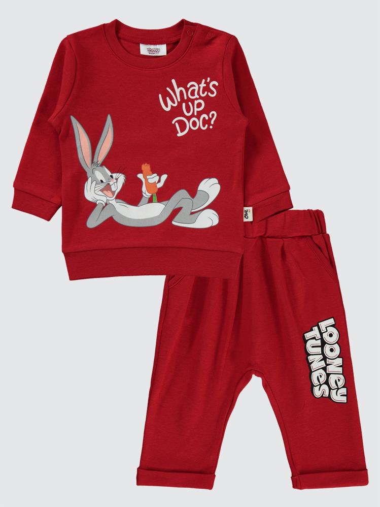 Civil Baby Bugs Bunny Baskılı 6-18 Ay 2'liTakım - Kırmızı