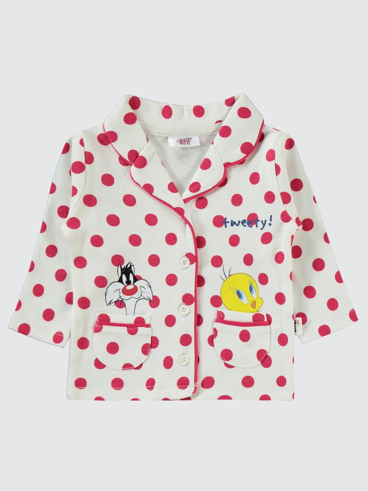 Civil Baby Tweety Puan Empirme 6-18 Ay Pijama Takımı - Ekru